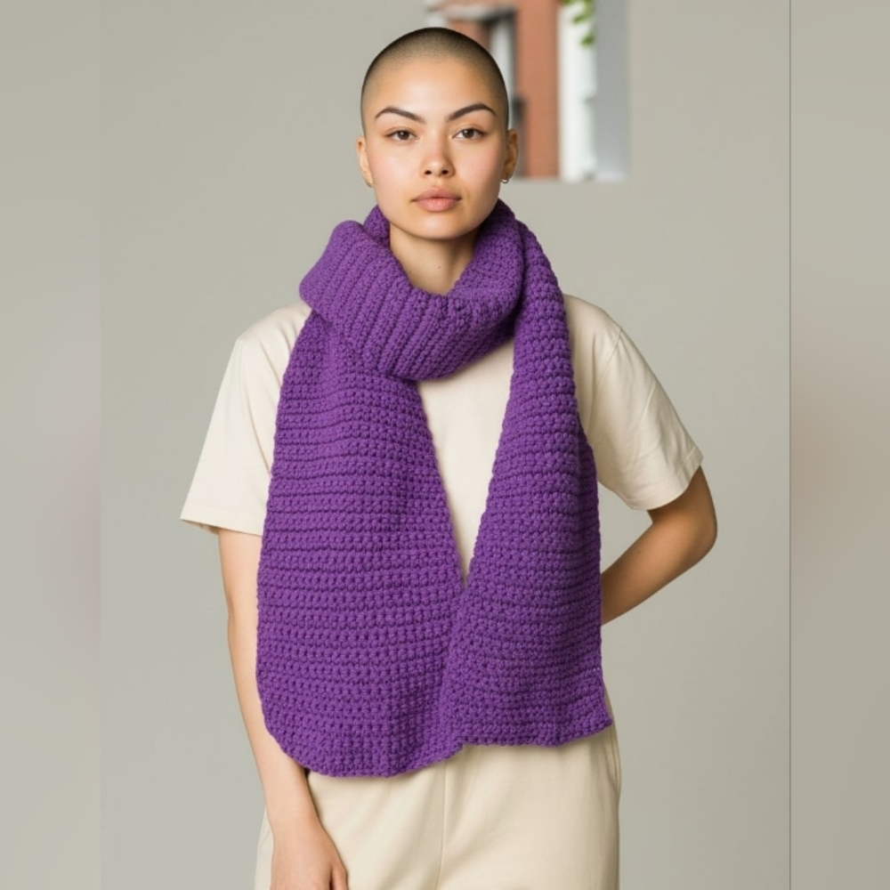 Purple Crochet Scarf